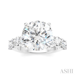 1 1/3 Ctw Round Shape Round Cut Diamond Semi-Mount Engagement Ring in 14K White Gold