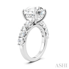 1 1/3 Ctw Round Shape Round Cut Diamond Semi-Mount Engagement Ring in 14K White Gold