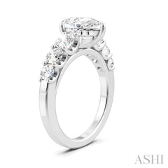 1 1/10 Ctw Pear Shape Round Cut Diamond Semi-Mount Engagement Ring in 14K White Gold