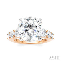 1 1/4 Ctw Round Shape Round Cut Diamond Semi-Mount Engagement Ring in 14K Rose and White Gold