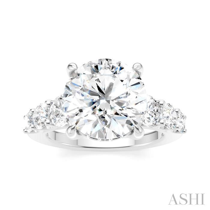 1 1/5 Ctw Round Shape Round Cut Diamond Semi-Mount Engagement Ring in 14K White Gold