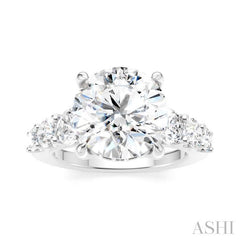 1 1/5 Ctw Round Shape Round Cut Diamond Semi-Mount Engagement Ring in 14K White Gold