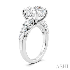 1 1/5 Ctw Round Shape Round Cut Diamond Semi-Mount Engagement Ring in 14K White Gold