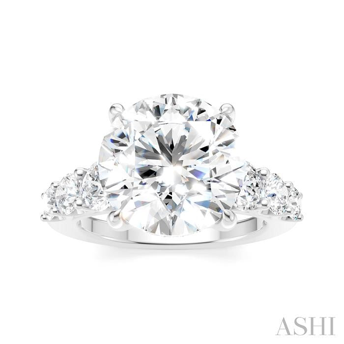 1 1/4 Ctw Round Shape Round Cut Diamond Semi-Mount Engagement Ring in 14K White Gold