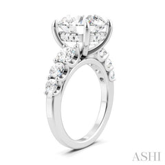 1 1/4 Ctw Round Shape Round Cut Diamond Semi-Mount Engagement Ring in 14K White Gold