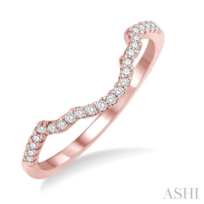 1/10 Ctw Round Cut Diamond Wedding Band in 14K Rose Gold