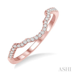 1/10 Ctw Round Cut Diamond Wedding Band in 14K Rose Gold