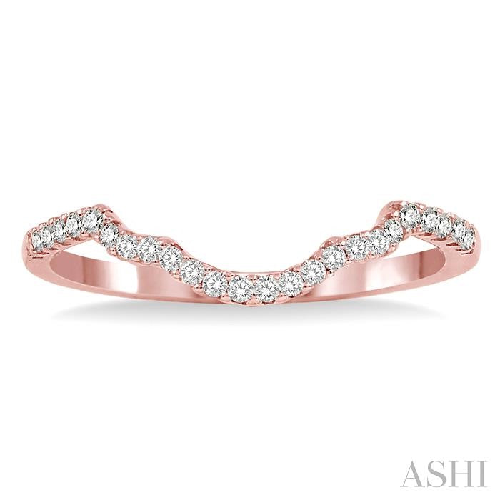 1/10 Ctw Round Cut Diamond Wedding Band in 14K Rose Gold