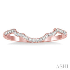 1/10 Ctw Round Cut Diamond Wedding Band in 14K Rose Gold