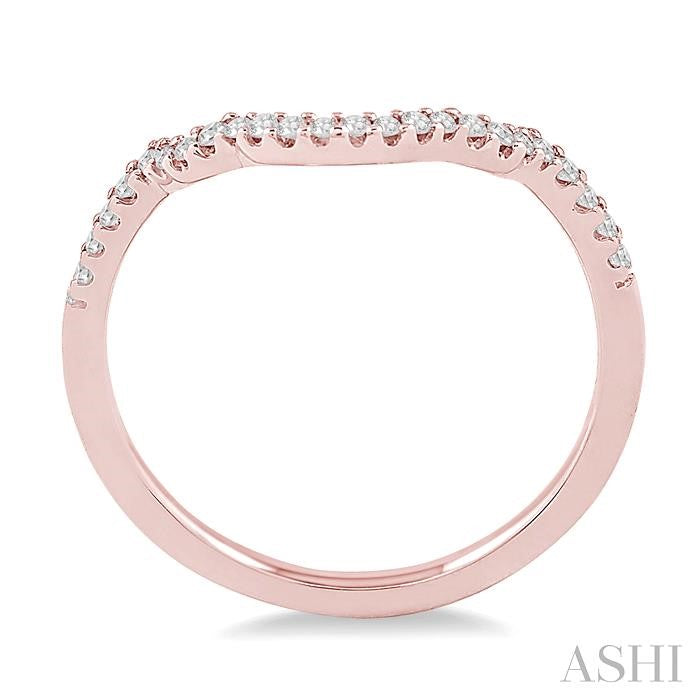 1/10 Ctw Round Cut Diamond Wedding Band in 14K Rose Gold