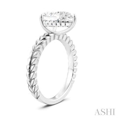 1/10 Ctw Pear Shape Round Cut Diamond Semi-Mount Engagement Ring in 14K White Gold