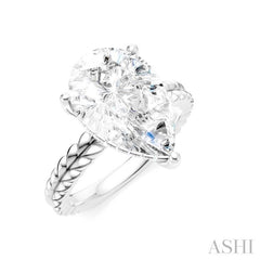 1/8 Ctw Pear Shape Round Cut Diamond Semi-Mount Engagement Ring in 14K White Gold