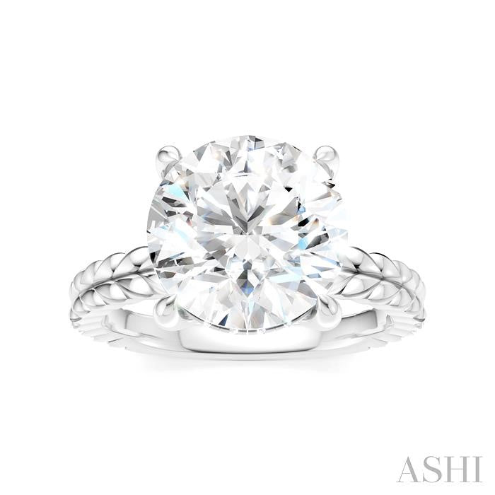 1/10 Ctw Round Shape Round Cut Diamond Semi-Mount Engagement Ring in 14K White Gold