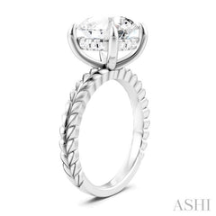 1/10 Ctw Round Shape Round Cut Diamond Semi-Mount Engagement Ring in 14K White Gold