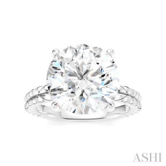 1/10 Ctw Round Shape Round Cut Diamond Semi-Mount Engagement Ring in 14K White Gold