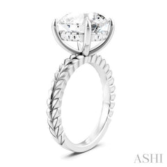 1/10 Ctw Round Shape Round Cut Diamond Semi-Mount Engagement Ring in 14K White Gold