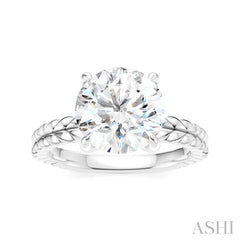 1/20 Ctw Circular Shape Round Cut Diamond Semi-Mount Engagement Ring in 14K White Gold