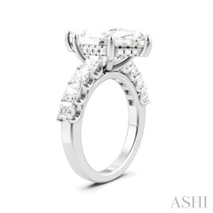1 1/3 Ctw Marquise Shape Princess and Round Cut Diamond Semi-Mount Engagement Ring in 14K White Gold