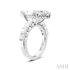 1 1/3 Ctw Marquise Shape Princess and Round Cut Diamond Semi-Mount Engagement Ring in 14K White Gold