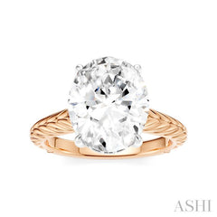 1/10 Ctw Oval Shape Round Cut Diamond Semi-Mount Engagement Ring in 14K Rose and White Gold