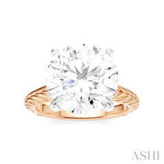 1/10 Ctw Circular Shape Round Cut Diamond Akari Wheat Shank Semi-Mount Engagement Ring in 14K Rose and White Gold