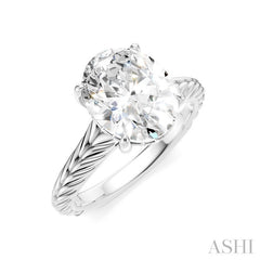 1/10 Ctw Oval Shape Round Cut Diamond Semi-Mount Engagement Ring in 14K White Gold