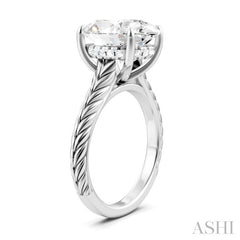 1/10 Ctw Oval Shape Round Cut Diamond Semi-Mount Engagement Ring in 14K White Gold