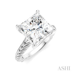 1/8 Ctw Princess Shape Round Cut Diamond Akari Wheat Shank Semi-Mount Engagement Ring in 14K White Gold