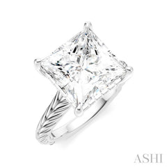 1/8 Ctw Princess Shape Round Cut Diamond Akari Wheat Shank Semi-Mount Engagement Ring in 14K White Gold