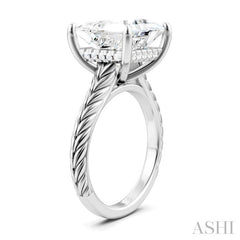 1/8 Ctw Princess Shape Round Cut Diamond Akari Wheat Shank Semi-Mount Engagement Ring in 14K White Gold