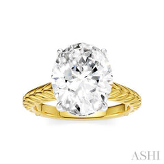 1/10 Ctw Oval Shape Round Cut Diamond Semi-Mount Engagement Ring in 14K Yellow and White Gold
