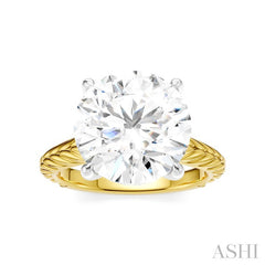 1/10 Ctw Circular Shape Round Cut Diamond Akari Wheat Shank Semi-Mount Engagement Ring in 14K Yellow and White Gold