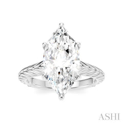1/10 Ctw Marquise Shape Round Cut Diamond Akari Wheat Shank Semi-Mount Engagement Ring in 14K White Gold