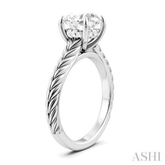 1/20 Ctw Circular Shape Round Cut Diamond Akari Wheat Shank Semi-Mount Engagement Ring in 14K White Gold