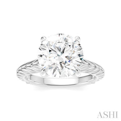 1/20 Ctw Circular Shape Round Cut Diamond Akari Wheat Shank Semi-Mount Engagement Ring in 14K White Gold