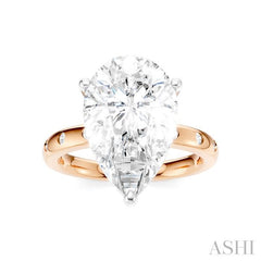 1/5 Ctw Akari Pear Shape Round Cut Diamond Semi-Mount Engagement Ring in 14K Rose and White Gold