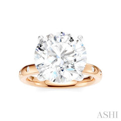 1/5 Ctw Round Shape Round Cut Diamond Semi-Mount Engagement Ring in 14K Rose and White Gold