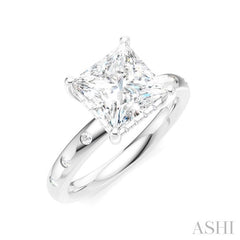 1/5 Ctw Akari Princess Shape Round Cut Diamond Semi-Mount Engagement Ring in 14K White Gold