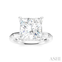 1/5 Ctw Akari Princess Shape Round Cut Diamond Semi-Mount Engagement Ring in 14K White Gold