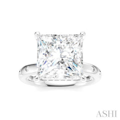 1/5 Ctw Akari Princess Shape Round Cut Diamond Semi-Mount Engagement Ring in 14K White Gold