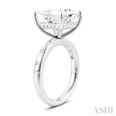 1/5 Ctw Akari Princess Shape Round Cut Diamond Semi-Mount Engagement Ring in 14K White Gold