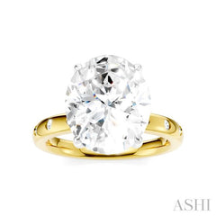 1/5 Ctw Akari Oval Shape Round Cut Diamond Semi-Mount Engagement Ring in 14K Yellow and White Gold