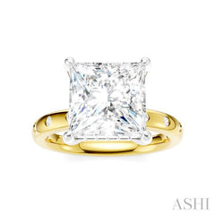 1/5 Ctw Akari Princess Shape Round Cut Diamond Semi-Mount Engagement Ring in 14K Yellow and White Gold