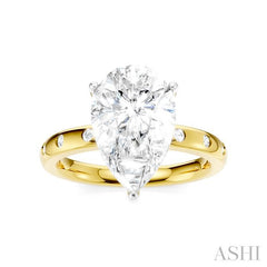 1/5 Ctw Akari Pear Shape Round Cut Diamond Semi-Mount Engagement Ring in 14K Yellow and White Gold