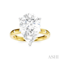 1/5 Ctw Akari Pear Shape Round Cut Diamond Semi-Mount Engagement Ring in 14K Yellow and White Gold