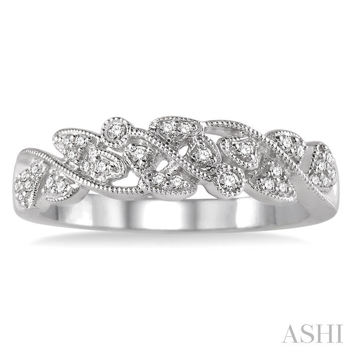 1/6 Ctw Round Cut Diamond Wedding Band in 14K White Gold