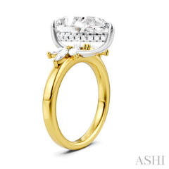 5/8 Ctw Akari Pear Shape Marquise and Round Cut Diamond Semi-Mount Engagement Ring in 14K Yellow and White Gold