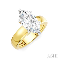 1/10 Ctw Akari Marquise Shape Round Cut Diamond Semi Mount Engagement Ring in 14K Yellow and White Gold