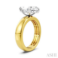 1/10 Ctw Akari Marquise Shape Round Cut Diamond Semi Mount Engagement Ring in 14K Yellow and White Gold