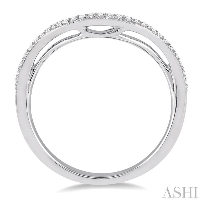 1/8 Ctw Half Eternity Diamond Wedding Band in 14K White Gold